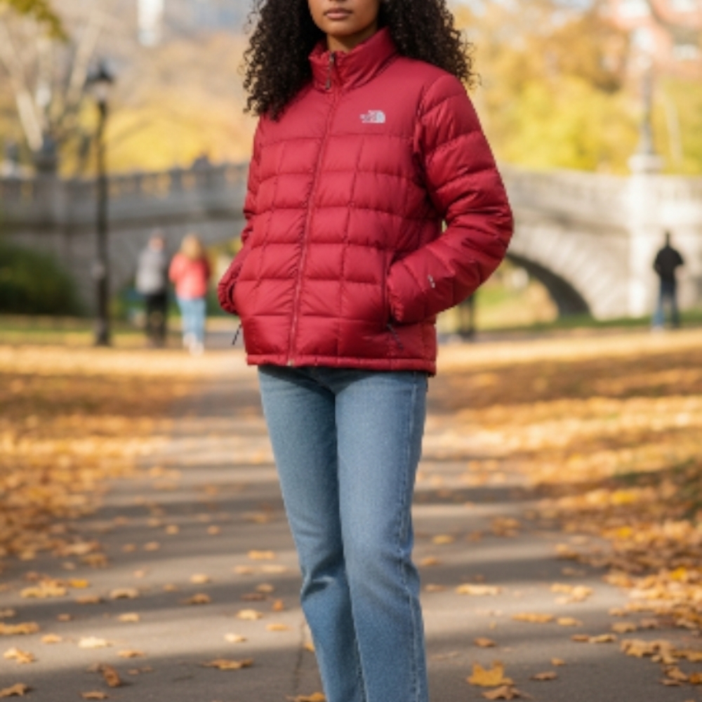 The North Face Women's Cherry Red Puffer Jacket